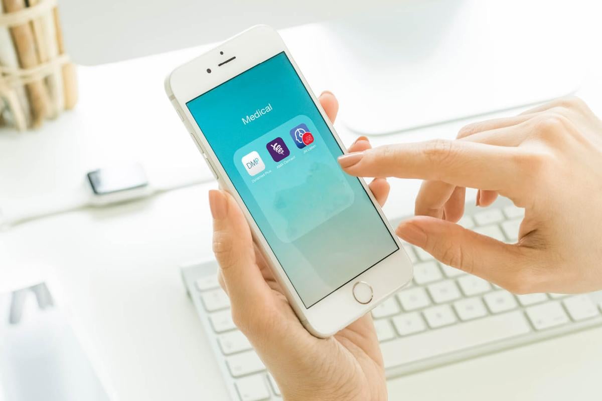Someone using a smartphone app
