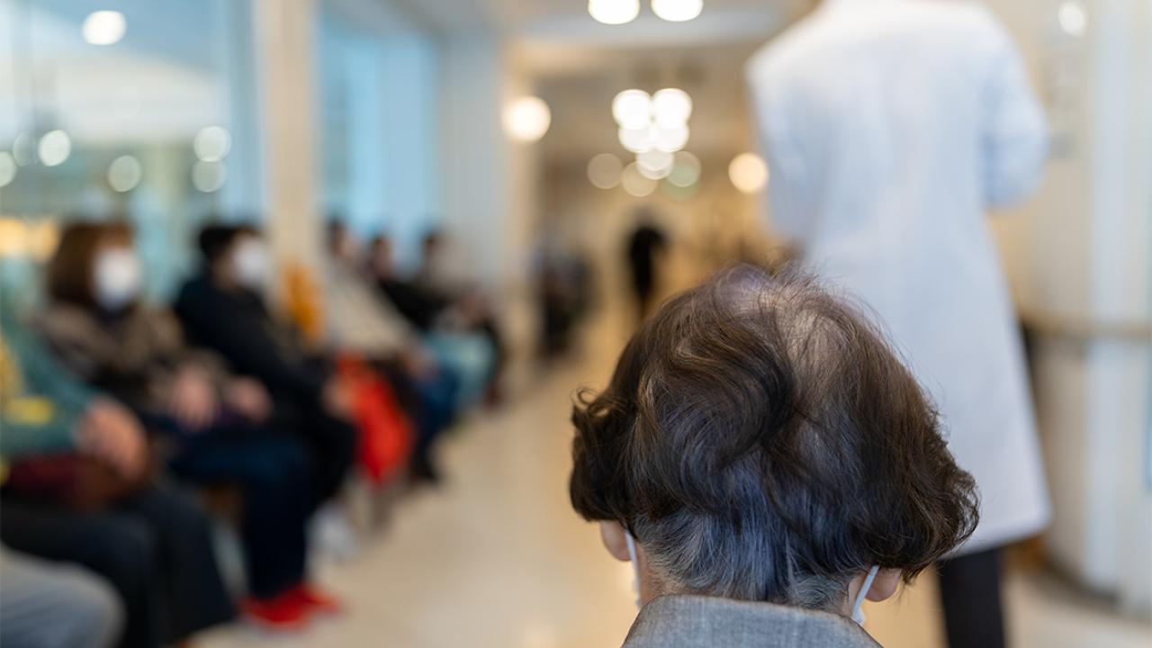 People sitting in a hospital waiting room