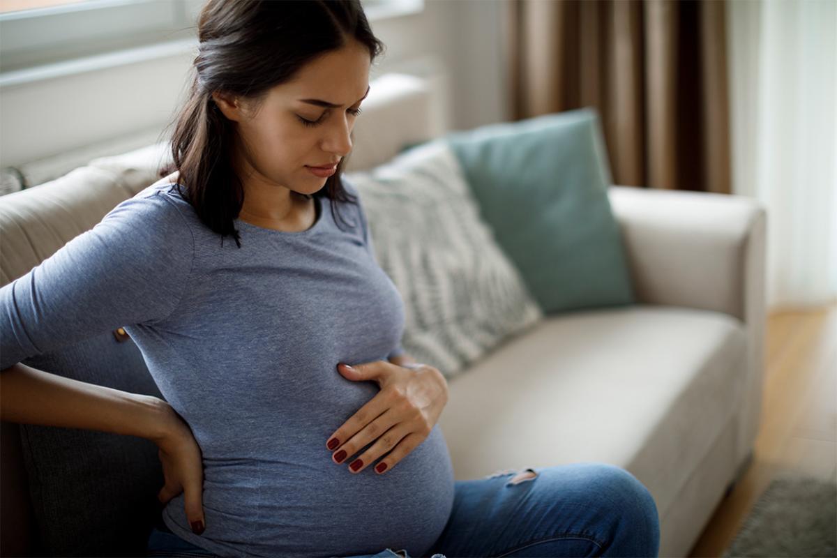 Pregnant woman suffering from backache