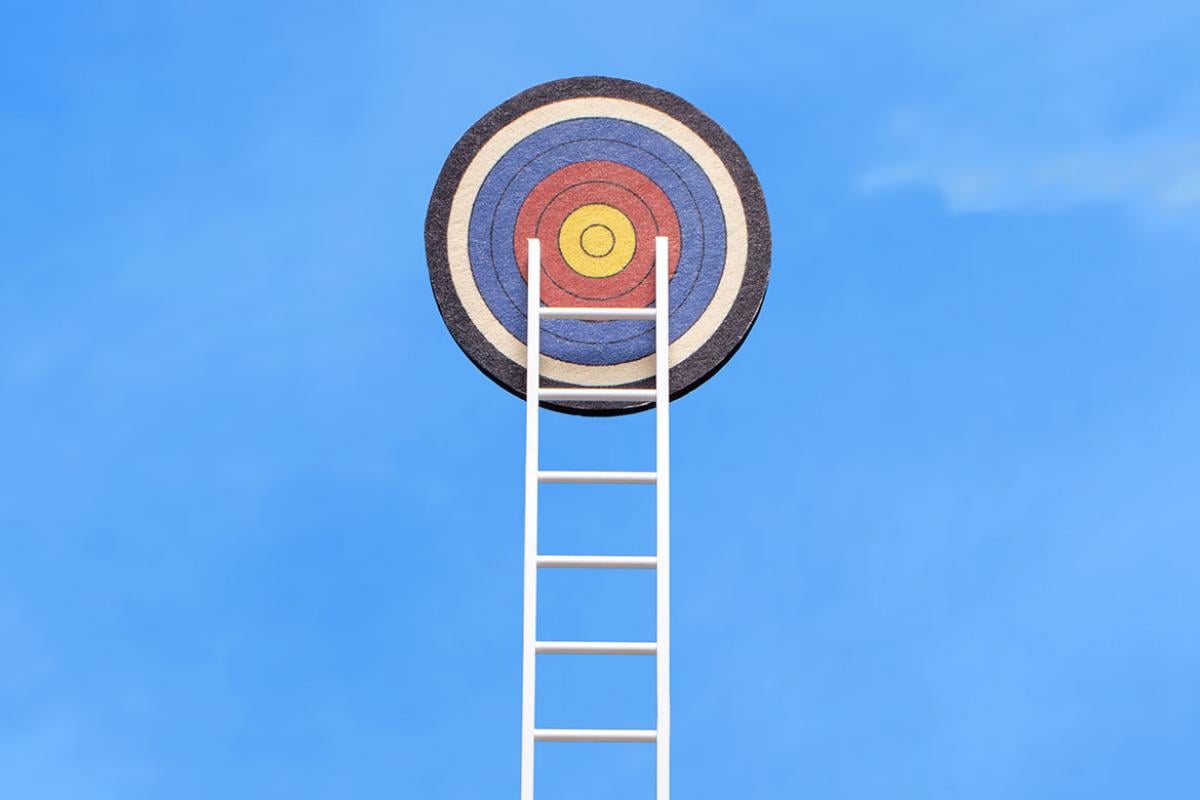 Ladder leads up to the center of a target
