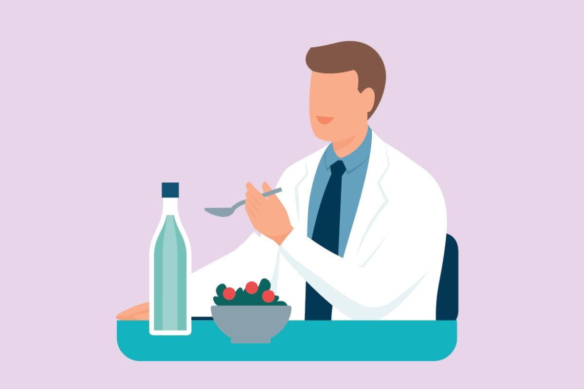 Doctor eating lunch